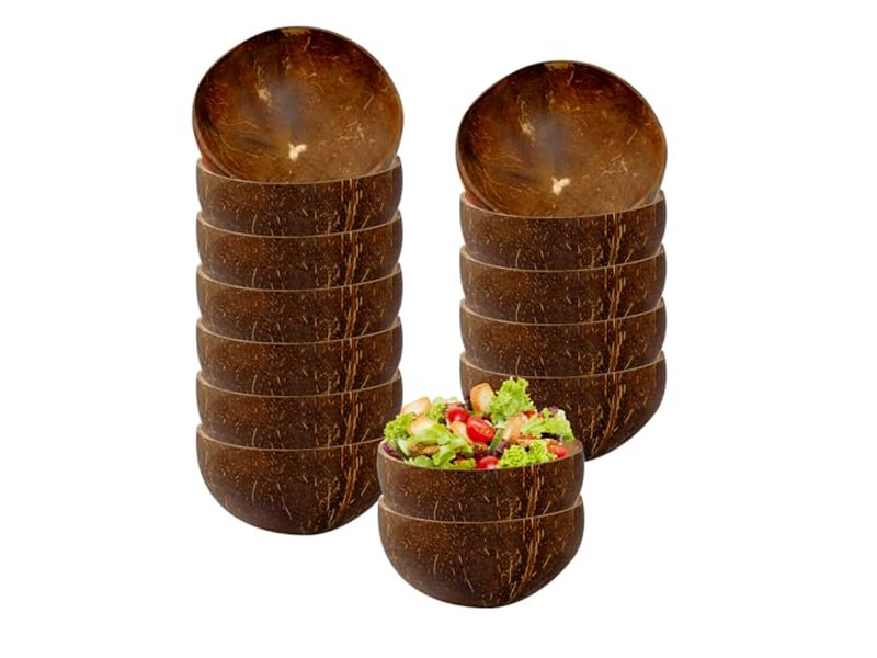6 Tigela de Coco Conjunto de Bambu Frutas Pratos Aromatizados com Vela