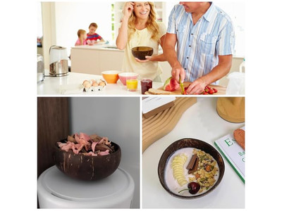 6 Tigela de Coco Conjunto de Bambu Frutas Pratos Aromatizados com Vela