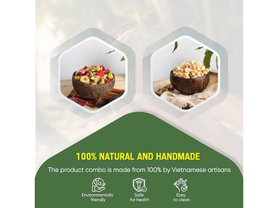 Conjunto de Tigelas de Bambu 7 para Alimentos Tigela de Sorvete de Coco 32 4 Grande Casca Orgânica