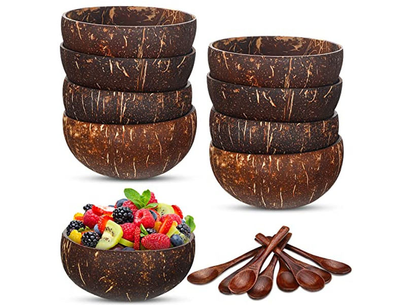 Tigela de Coco Impressa Barata Grandes Buracos Brancos Caixas Logo de Coco Casca Estilo