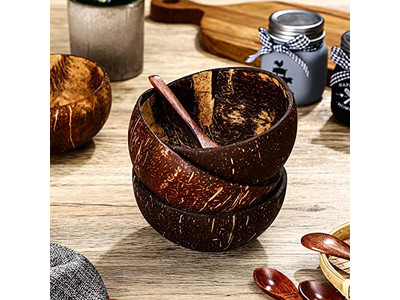 Tigela de Coco Impressa Barata Grandes Buracos Brancos Caixas Logo de Coco Casca Estilo