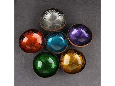 Tigela de Coco Com Logo Laqueada Base da Austrália Cera de Aroma da Indonésia