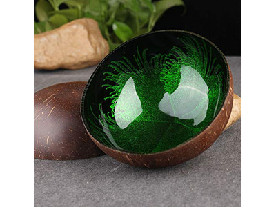 Tigela de Coco Com Logo Laqueada Base da Austrália Cera de Aroma da Indonésia