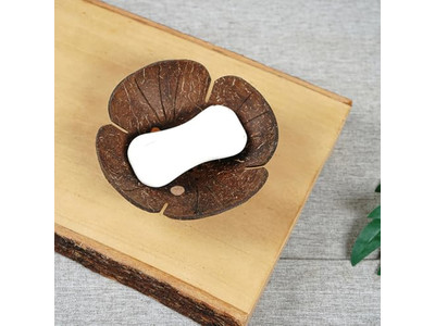 Decoração de Casca de Coco Marrom Com Criativa Tigela de Salsa Coco Velas