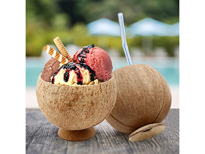 Produto de Casca de Coco Pratos para Snacks Colher Vietnã Tigela Tamanho Grande Logo Próprio