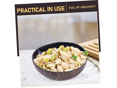 Tigela de Armazenamento de Chaves Sem Processamento de Casca de Coco Conjunto de Tigelas de Serviço Grande Tamanho Cru