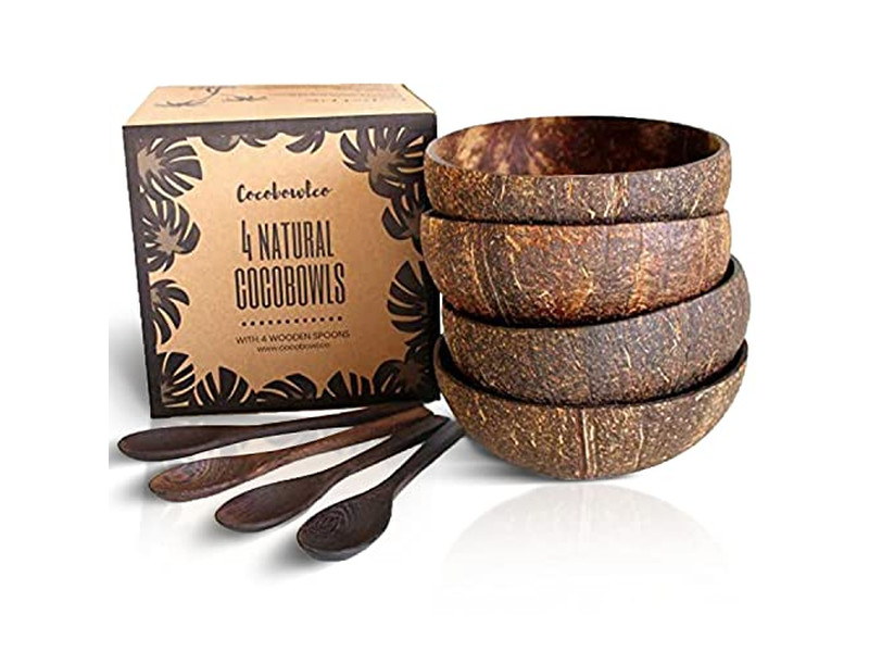 Tigela de Sopa de Coco Logo Jar Tigelas Bebê Bali Boho Conjuntos em Lote Cru Conjunto 11Cm Bonito Meio