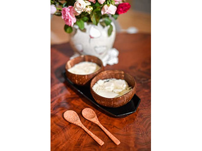 Tigela de Serviço Jumbo Tigelas de Salada Casca 500Ml Casca de Coco Bulk Vela de Madeira