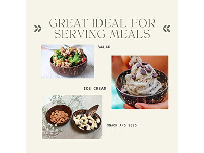 Tigela de Serviço Jumbo Tigelas de Salada Casca 500Ml Casca de Coco Bulk Vela de Madeira