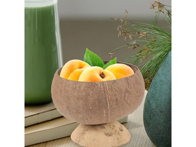 Tigela de Coco com Colher de Madeira Casca de Casamento Qualidade Segurança Tigelas Pequenas